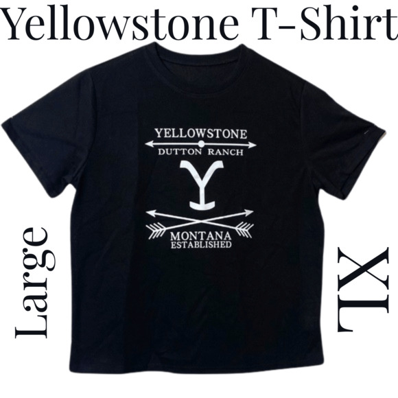 Black Yellowstone Shirt Dutton Ranch Montanna Established Womens X-Lg Tee Shirt - Picture 1 of 4